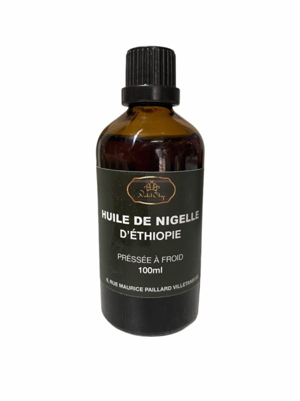 Huile de nigelle d’Éthiopie - elle est issue de la graine de nigelle qui contient 100 composants apportant chacun des bienfaits différents.