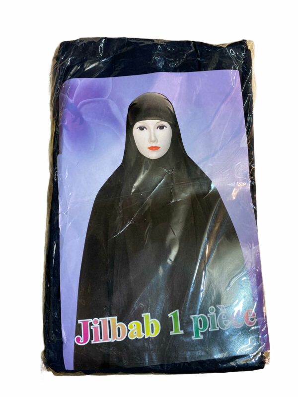 Jilbab Une Pièce Couleur noir Très pratique pour femme musulmane idéale pour faire la prière facile à mettre taille unique