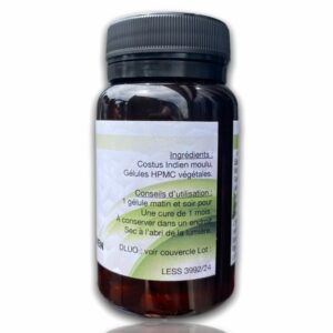 Gélules de Costus Indien son goût étant très amer nous vous les proposons sous forme de gélules 100% naturelles et bio pour faciliter sa prise