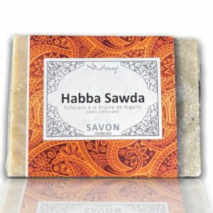 Savon Habba Sawda Exfoliant sans colorant les vertus de la graine de nigelles pour la peau sont connu. Vous pourrez en profitez pleinement
