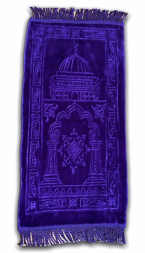 Tapis de prière enfant musulman - Bébé et petit enfant de couleur violet -  Objet de décoration ou oeuvre artisanale sur