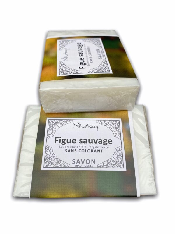 Savon Figue Sauvage à l'Argile Verte sans colorant à d'excellente vertus pour votre peau et un parfum original fruité