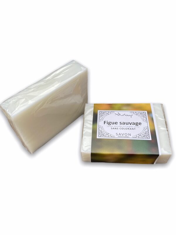 Savon Figue Sauvage à l'Argile Verte sans colorant à d'excellente vertus pour votre peau et un parfum original fruité