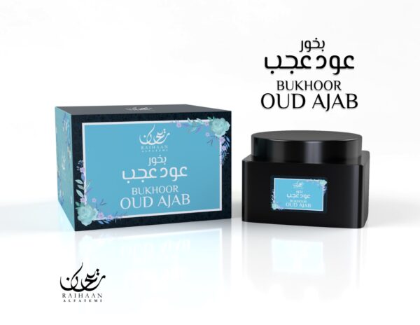 Bukhoor Oud Ajab - Raihan fabriqué à partir de copeaux de bois d'agar naturel et imbibé d'huiles parfumées odorantes. Contenance 70gr