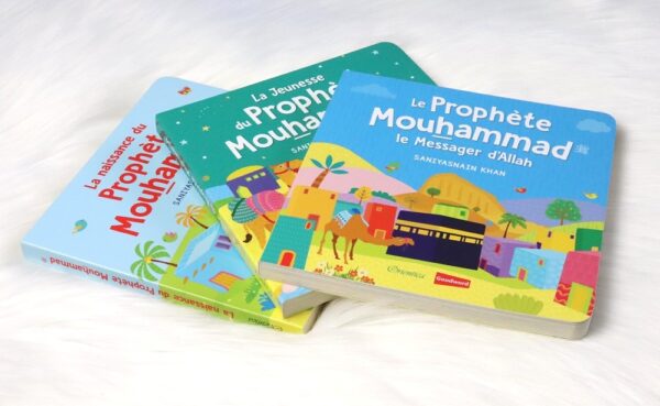 Pack avec 3 livres cartonnés richement illustrés qui introduisent aux enfants l’histoire inspirante de l'époque et de la vie du Prophète Mouhammad (PBDSL) :