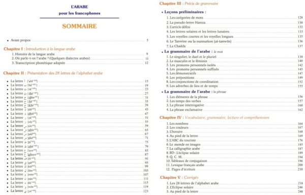 L'arabe pour les francophones - Livre grand format couleur + CD audio (Niveaux Débutant et Intermédiaire) afin d'apprendre la langue arabe