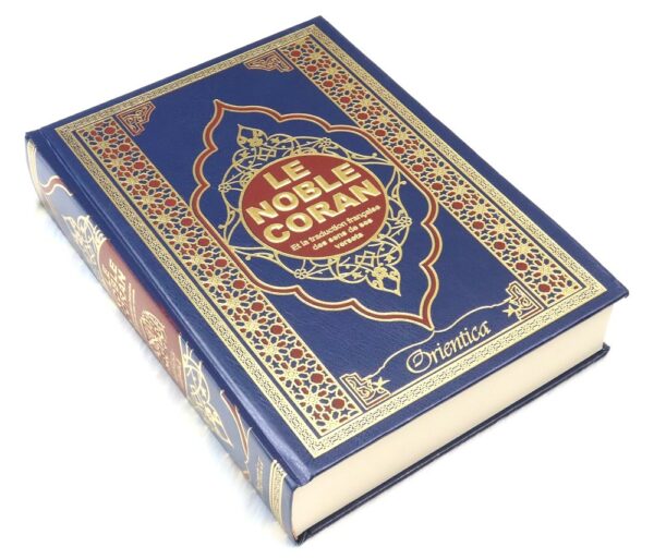 Le Coran français/arabe Grand format Bleu doré Grand format (21 x 28,50 cm) - Couverture rigide similicuir de luxe traduction française