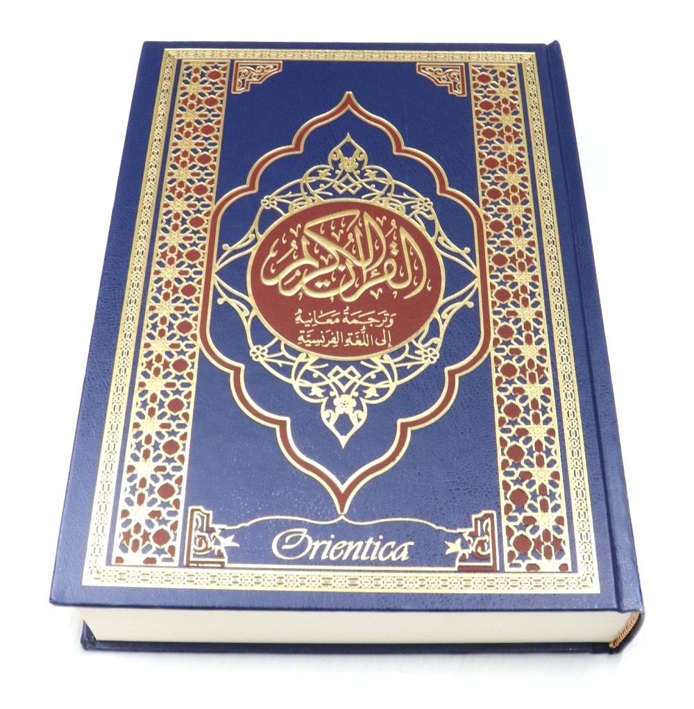 Le Coran français/arabe Grand format Bleu doré