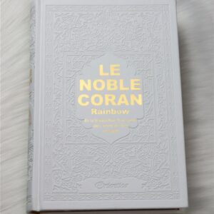 Noble Coran Rainbow Blanc Doré Dans ce magnifique Coran chaque partie (Jouz’) est colorée avec une couleur différente