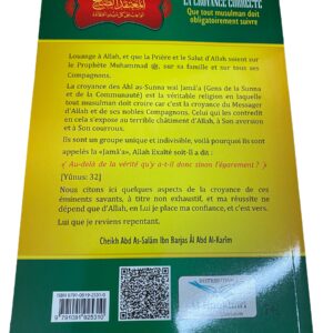 La Croyance Correct que tout Musulman doit obligatoirement suivre Ce livre renferme les notions relatives de la foi,