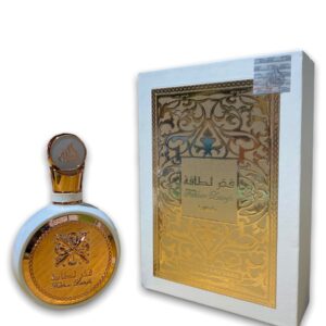 Eau de Parfum Fakhar de lattafa Un délicieux parfum sucré/fruité légèrement fleurieLes notes sont orange, pêche, poire, pomme, jasmin