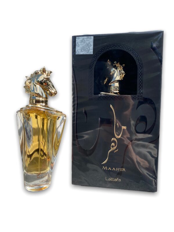 Eau de Parfum Maahir - Lattafa Notes de tête: Poudré, Boisé, Vanille cœur: Musc, Fleurs Blanches, Sucré fond: Fruité, Épicé, Balsamique, Oud