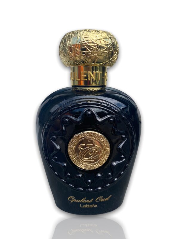 Eau de Parfum Opulent Oud Lattafa Notes de tête Safran Agrumes. Cœur Oud, Caramel Ambre. Fond : Vanille boisées, Résines, Musc, Patchouli.
