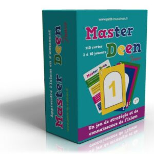 Master Deen Junior (Dès 7ans) Il contient 110 cartes avec 120 questions : sur le Coran, les Prophètes, le Prophète Mohamed (PBSL) et l'Islam en général
