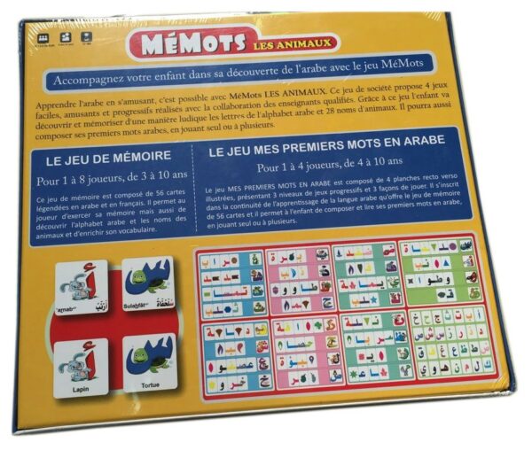 Mémots Les Animaux - Apprendre l'arabe en s’amusant Ce jeux de mémoire, permet à vos enfants de former et lire leurs premiers mots en arabe.