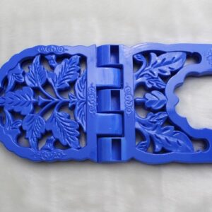 Porte Coran Plastique Bleu (19x38cm) léger et lavable , avec motifs de fleurs et feuilles.Un objet à avoir chez soi ou à offrir en cadeau.