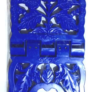 Porte Coran Plastique Bleu (19x38cm) léger et lavable , avec motifs de fleurs et feuilles.Un objet à avoir chez soi ou à offrir en cadeau.