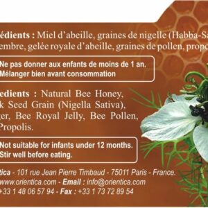 Miel Nigel et Gingembre 250g fortifiant avec une préparation constituée d'éléments naturels exceptionnellement efficaces pour la santé. 100% naturel